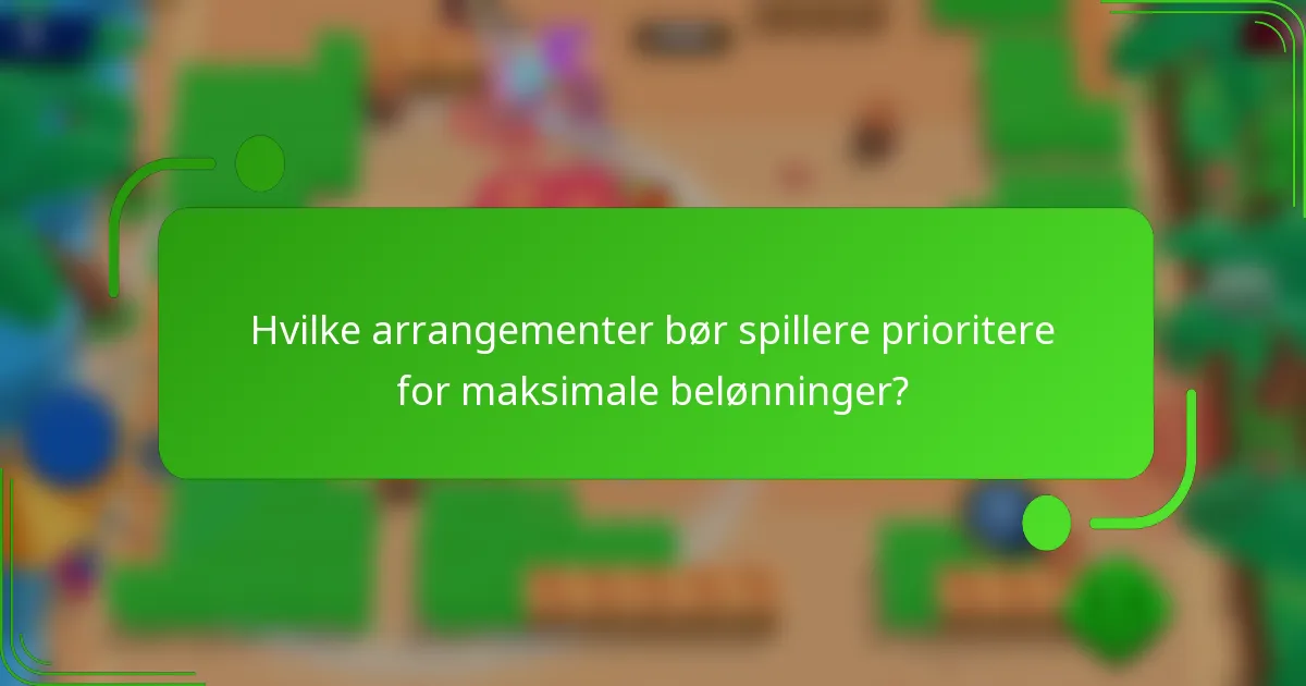 Hvilke arrangementer bør spillere prioritere for maksimale belønninger?