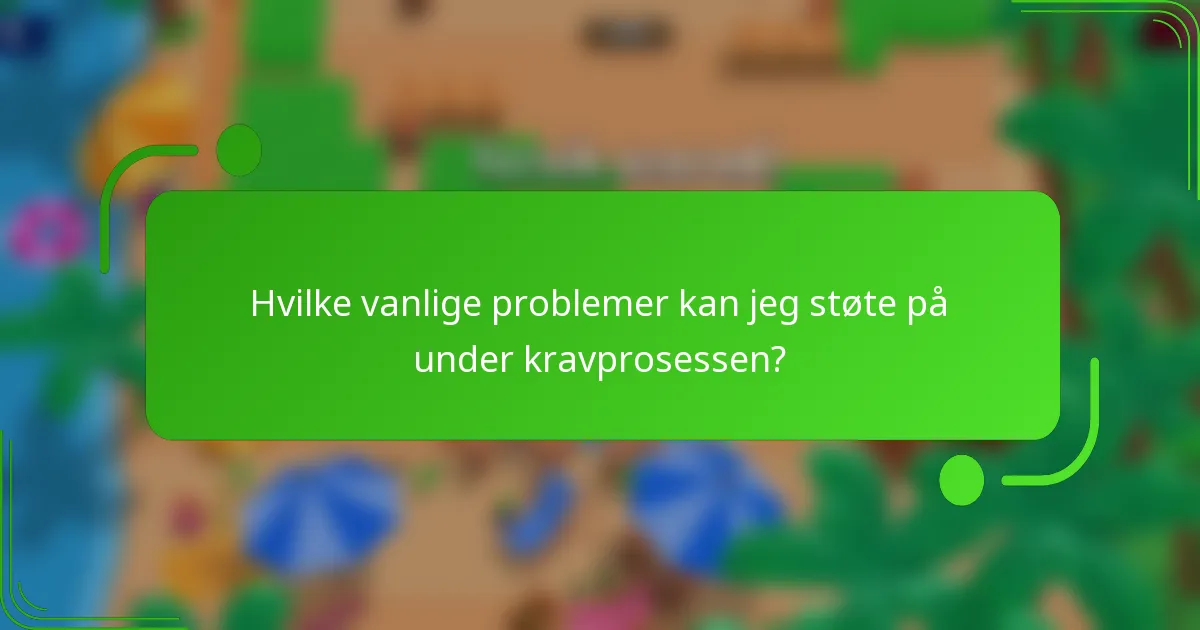 Hvilke vanlige problemer kan jeg støte på under kravprosessen?